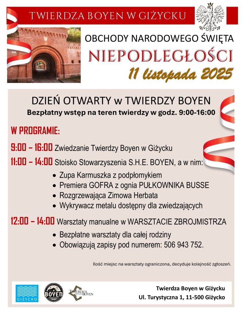Plakat Dzień Otwarty w Twierdzy Boyen
